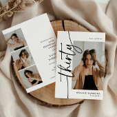 Script Thirty 4 Photo Collage 30th Birthday 招待状