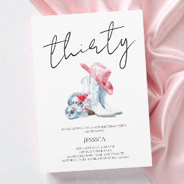 Script Thirty Western Cowgirl 30th Birthday Party 招待状