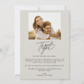 Script Three Photo Collage'結婚s Thank You カード (裏面)