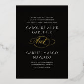 Script Typography Contemporary Wedding 箔招待状 (正面)