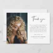 Script Typography Custom Photo & Message Sympathy サンキューカード (正面)