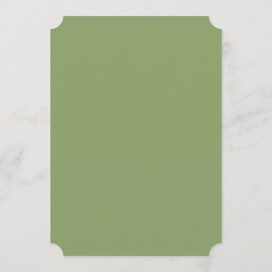 Script Typography Sage Green Wedding Menu Card 招待状 (裏面)