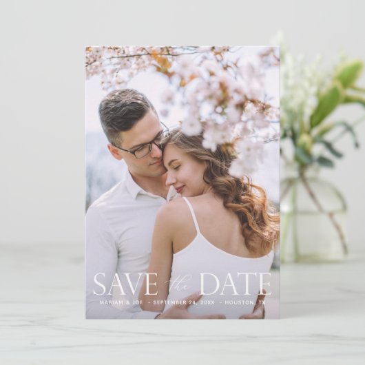 Script V 2写真モダン日付の保存 招待状 (スタンド正面)