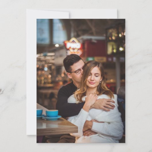 Script V 2写真モダン日付の保存 招待状 (裏面)