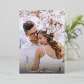 Script V 2写真モダン日付の保存 箔招待状 (立ち正面)