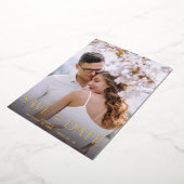 Script V 2写真モダン日付の保存 箔招待状 (回転した状態)