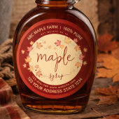 Script Vintage maple syrup labels ラウンドシール