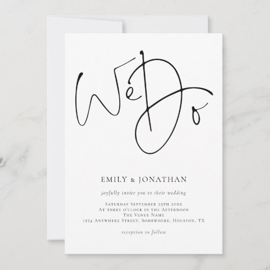 Script We Doモダン結婚式招待状 招待状 (正面)