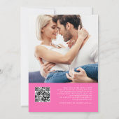 Script We Do Photo QR Code Hot Pink 結婚's 招待状 (裏面)