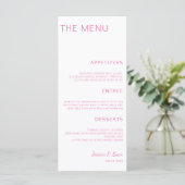 Script Wedding Dinner Minimalist Wedding Reception メニュー (スタンド正面)