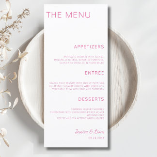 Script Wedding Dinner Minimalist Wedding Reception メニュー