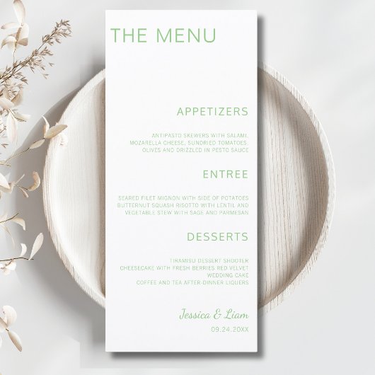 Script Wedding Dinner Minimalist Wedding Reception メニュー