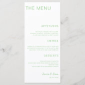 Script Wedding Dinner Minimalist Wedding Reception メニュー (正面)