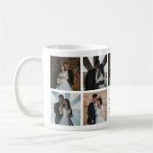 Script Wedding Memories Heart Couple Photo Collage コーヒーマグカップ (左)
