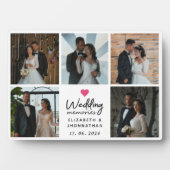 Script Wedding Memories Heart Couple Photo Collage フォトプラーク (正面)