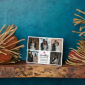 Script Wedding Memories Heart Couple Photo Collage フォトプラーク (側面)