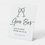 Script Wedding Open Bar Simple Event  台座サイン (正面)