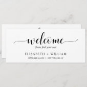 Script Welcomeのテーブ結婚ルシーティングヘッダーカード 招待状 (正面/裏面)