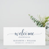 Script Welcomeのテーブ結婚ルシーティングヘッダーカード 招待状 (スタンド正面)