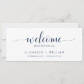 Script Welcomeのテーブ結婚ルシーティングヘッダーカード 招待状 (裏面)