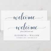 Script Welcomeのテーブ結婚ルシーティングヘッダーカード 招待状 (正面/裏面)
