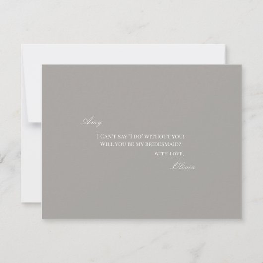 Script White & Gray Bridesmaid Proposal Card セーブザデート (裏面)