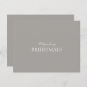 Script White & Gray Bridesmaid Proposal Card セーブザデート (正面/裏面)