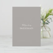Script White & Gray Bridesmaid Proposal Card セーブザデート (スタンド正面)