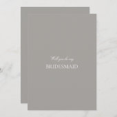 Script White & Gray Bridesmaid Proposal Card セーブザデート (正面/裏面)