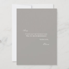 Script White & Gray Bridesmaid Proposal Card セーブザデート