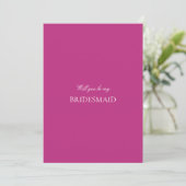 Script White & Magenta Bridesmaid Proposal Card セーブザデート (スタンド正面)