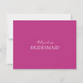 Script White & Magenta Bridesmaid Proposal Card セーブザデート (正面)
