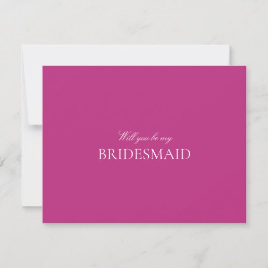 Script White & Magenta Bridesmaid Proposal Card セーブザデート (正面)