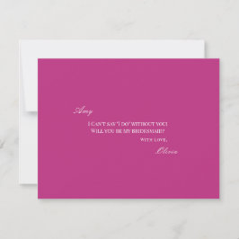 Script White & Magenta Bridesmaid Proposal Card セーブザデート