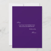 Script White & Purple Bridesmaid Proposal Card セーブザデート (裏面)