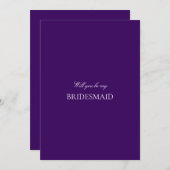 Script White & Purple Bridesmaid Proposal Card セーブザデート (正面/裏面)