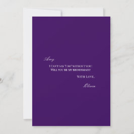 Script White & Purple Bridesmaid Proposal Card セーブザデート