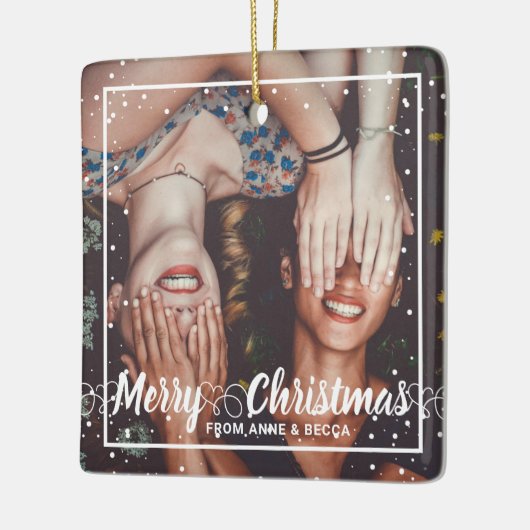 Script With Data Photo Red Keepsake セラミックオーナメント (左)