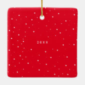 Script With Data Photo Red Keepsake セラミックオーナメント (裏面)