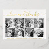 Script ypography's 結婚 Thank You photo collage 箔シーズンカード (正面)