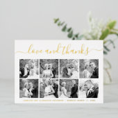 Script ypography's 結婚 Thank You photo collage 箔シーズンカード (立ち正面)