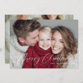 Scripted Chic Merry Christmas Design シーズンカード (正面/裏面)