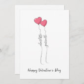 Scripted Name With Heart Balloon Valentine's Day  シーズンカード (正面/裏面)