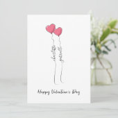 Scripted Name With Heart Balloon Valentine's Day シーズンカード (スタンド正面)