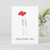 Scripted Name With Heart Balloon Valentine's Day  シーズンカード (スタンド正面)