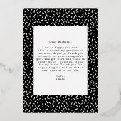 Scripted Silver Foil Photo Graduation Thank You 箔招待状 (裏面)