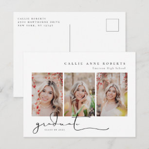 Scripted Snapshots Photo Graduation Announcement ポストカード