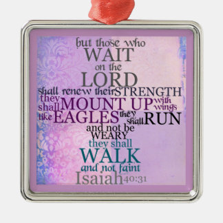 Scriptureアイザイア主の40:31の待ち時間 メタルオーナメント