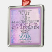 Scriptureアイザイア主の40:31の待ち時間 メタルオーナメント (左)