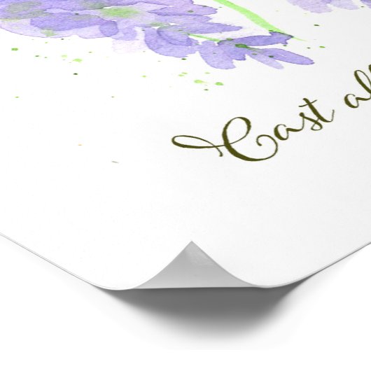 Scripture 1 Peter 5:7 Bible Verse Wisteria Flowers ポスター (角)